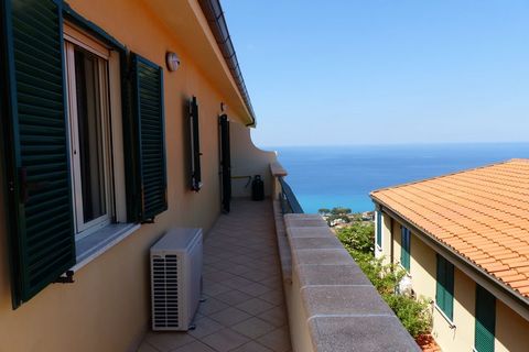 Ubicado en una colina entre Parghelia y Tropea, en Italia, este apartamento vacacional de 2 dormitorios tiene capacidad para una familia de 4 personas. Cuenta con una piscina para relajarse y tumbonas. Con impresionantes vistas al mar Tirreno, el apa...